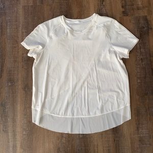 Lululemon lightweight run tee white size 8 open back